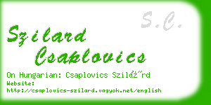 szilard csaplovics business card